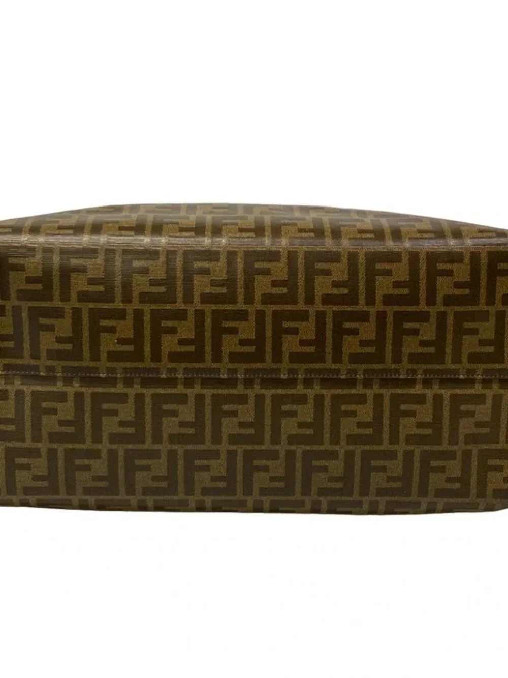 FENDI Fendi Mania 8BH357 Brown Red Multi Coated Canvas Leather Tote Bag